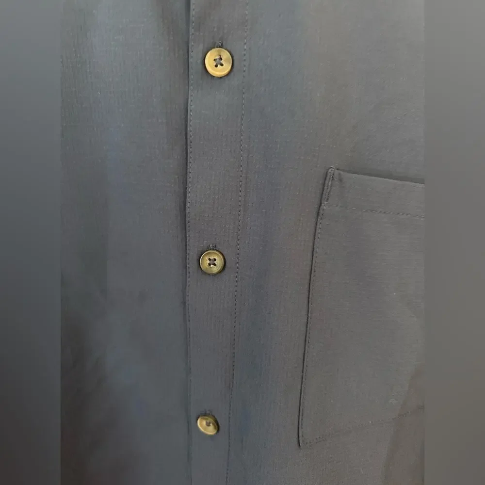 NWT 32 Degrees Cool Men's Dark Blue Casual Button Down Shirt - Picture 4 of 7